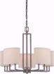 Picture of NUVO Lighting 60/4855 Gemini - 5 Light Chandelier with Khaki Fabric Shades