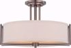 Picture of NUVO Lighting 60/4858 Gemini - 3 Light Semi Flush Fixture with Khaki Fabric Shade