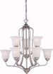 Picture of NUVO Lighting 60/5599 Elizabeth - 9 Light - 2 Tier Chandelier with Frosted Glass