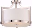 Picture of NUVO Lighting 60/5883 Meadow - 3 Light Semi Flush Fixture with White Fabric Shade; Polished Nickel Finish