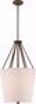 Picture of NUVO Lighting 60/5899 3 Light - Seneca 17" Pendant - Mahogany Bronze Finish with Wrapped Rope - Beige Linen Fabric Shade - Etched Glass Diffuser