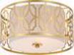 Picture of NUVO Lighting 60/5931 Filigree - 2 Light Flush Mount - Natural Brass Finish - Beige Linen Fabric Shade