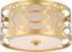 Picture of NUVO Lighting 60/5961 Filigree - 2 Light Flush Mount - Natural Brass Finish - Beige Linen Fabric Shade