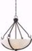 Picture of NUVO Lighting 60/6125 4 Light - Sherwood Pendant - Iron Black with Brushed Nickel Accents Finish - Frosted Etched Glass