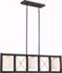 Picture of NUVO Lighting 60/6133 3 Light - Boxer Island Pendant - Matte Black with Antique Silver Accents Finish - Satin White Glass