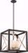 Picture of NUVO Lighting 60/6134 4 Light - Boxer 17" Pendant - Matte Black with Antique Silver Accents Finish - Satin White Glass