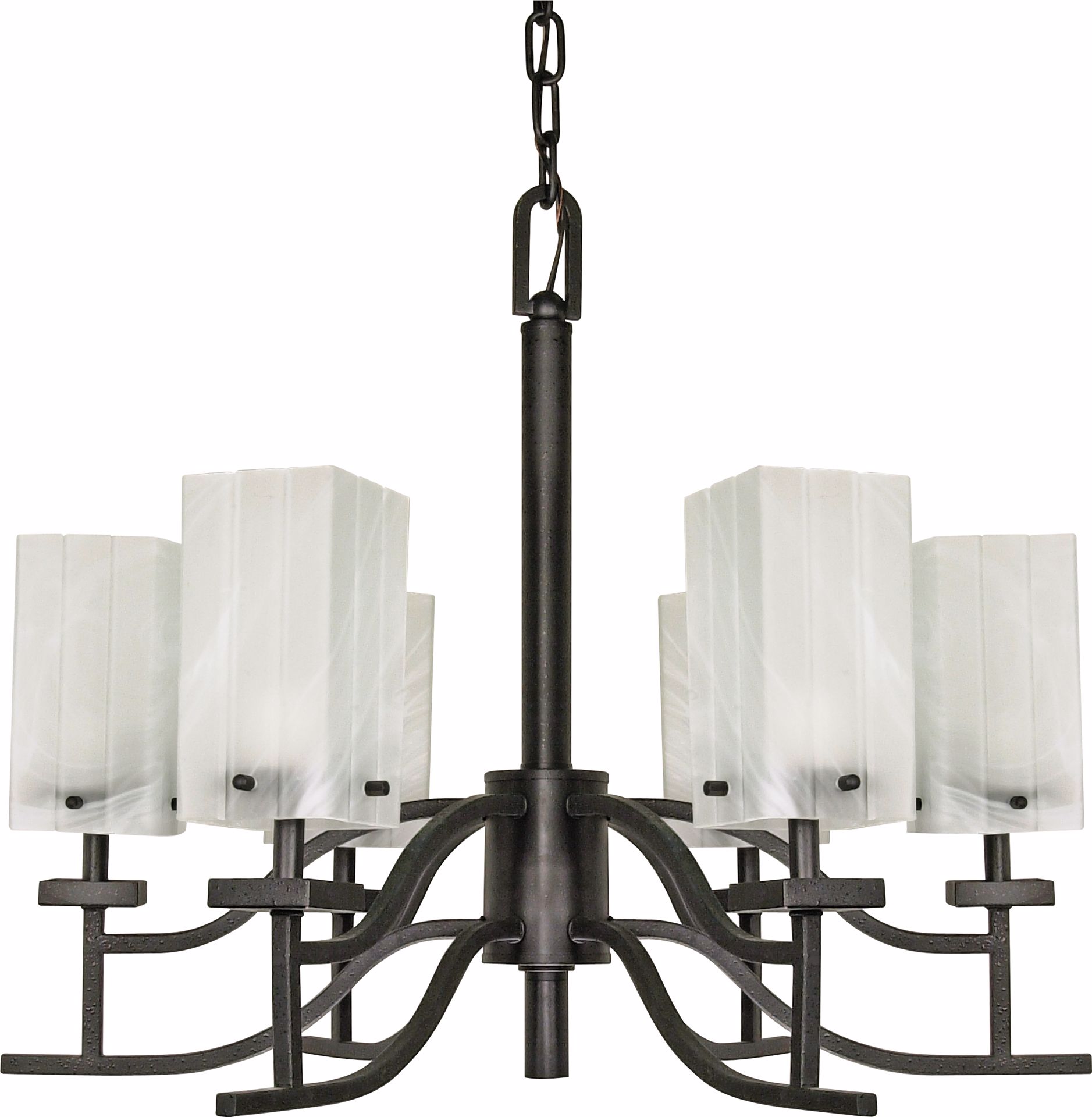 Nuvo Lighting 60//100 6-Light Chandelier with Amber Water Glass